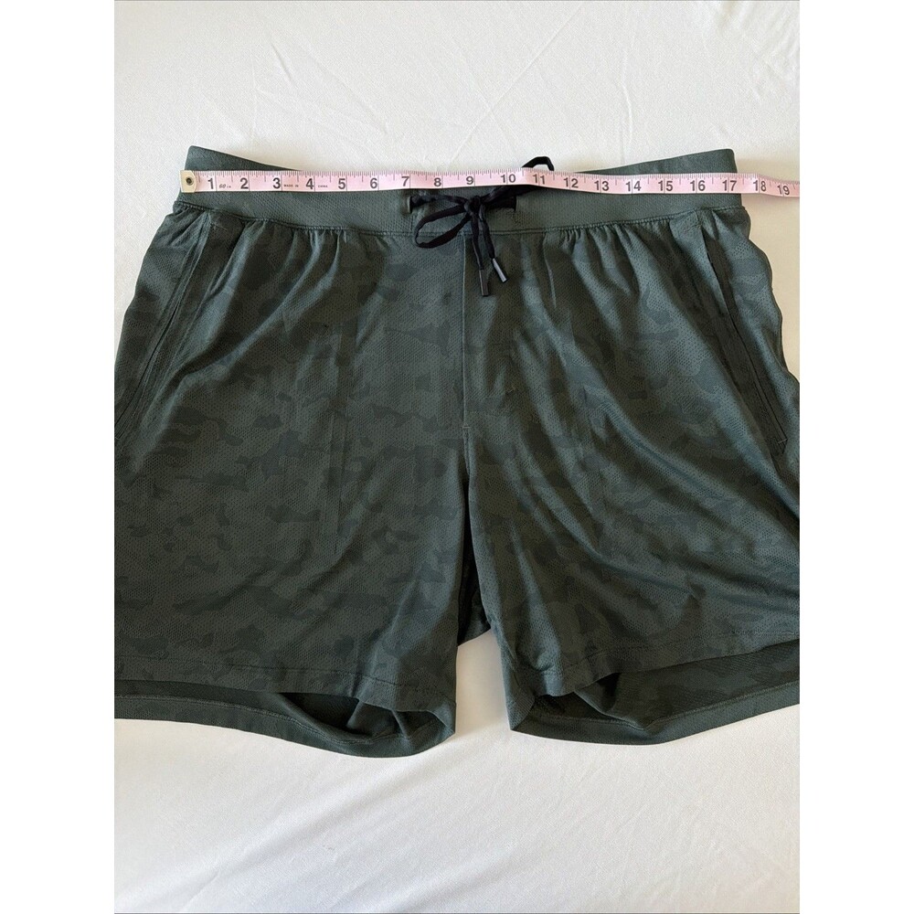Lululemon License To Train Linerless Shorts 7” Green Camo Multi Mens XL LM7AZNS - Picture 6 of 9